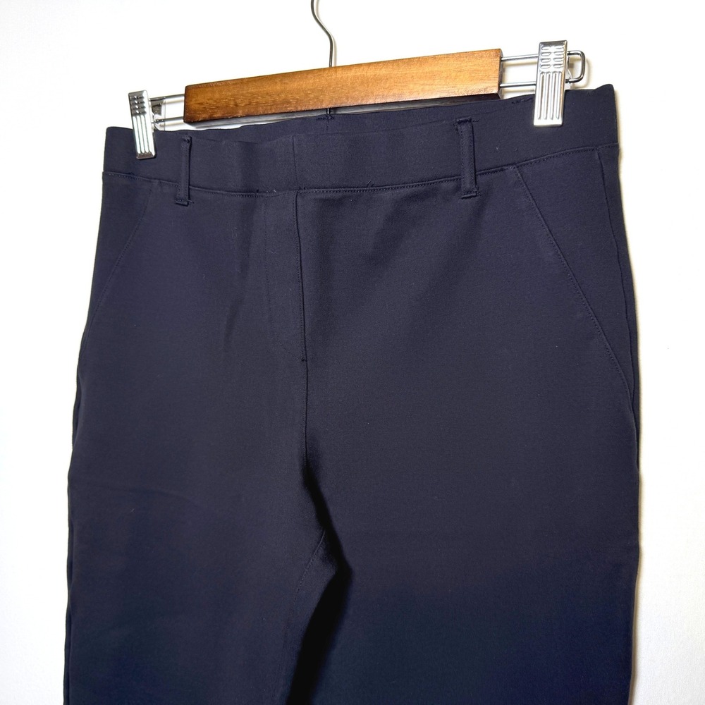 Quince Ultra-Stretch Ponte Straight Leg Pants Navy Blue Medium High Rise DKBIZ01